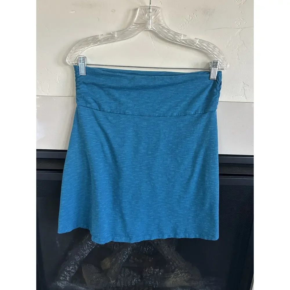 Toad & Co Chaka Foldover Skirt Womens S Blue A-Line Stretch Casual - Picture 3 of 6